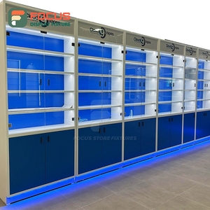 ตู้โชว์ร้านขายอุปกรณ์สูบบุหรี่ระดับไฮเอนด์ ตู้ไม้กระจกพร้อมไฟ LED สำหรับเก็บยาสูบ - Product Image 2