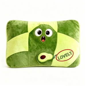 Customize Food-Themed Avocado <b>Cushion</b> with Applique Soft <b>Rectangular</b> Avocado Plush Pillow for Room Decor - Product Image 3