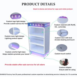 カスタム 白色 3段棚 LED ニコチン・タバコ小売りディスプレイ カウンター型 CBDショーケース 煙草店向けディスプレイ - Product Image 5