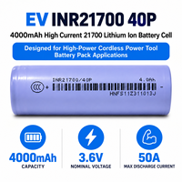 Batterie EV INR21700 40P 4000mAh à courant élevé pour vélo électrique, cellule de batterie 21700 pour vélo électrique, OEM ODM