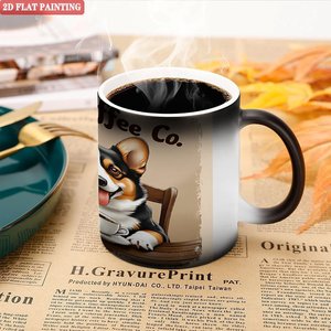 Corgi Coffee Co. Tasse en céramique de 11 oz à changement de couleur, design sensible à la chaleur - Product Image 5