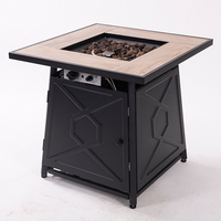 Table de foyer au propane moderne pour l'extérieur Foyer au gaz portable pour le camping Foyer au propane noir pour le chauffage extérieur