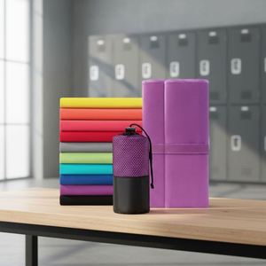 Serviette de sport et de plage en microfibre réutilisable à séchage rapide, légère et portable, avec sac de transport pour la gym, impression personnalisée disponible en gros - Product Image 1