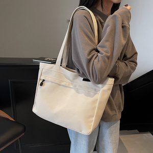 New Style Fashion Custom Letter <b>Canvas</b> Bags Women Shoulder Cotton <b>Canvas</b> <b>Tote</b> Bag with Pocket for Class and Work - Product Image 2