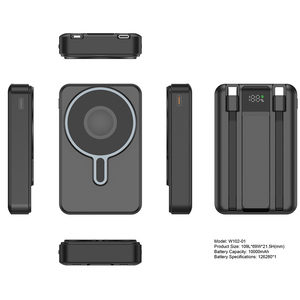 Banco de Energía Magnético OEM de 10000 mAh - Carga Rápida de 22.5 W, Cables Dobles Integrados, Cargador Inalámbrico de 15 W, Pantalla <span class=keywords><strong>Digital</strong></span>, Portátil - Product Image 5