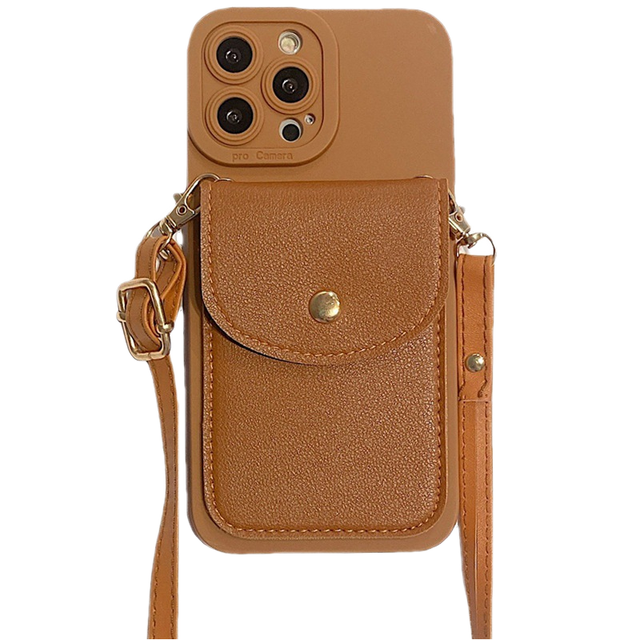 Flip Crossbody Soft TPU Wallet Mobile Phone Case for iPhone 7 8 Plus XS XR 11 12 13 14 15 16 Pro Max