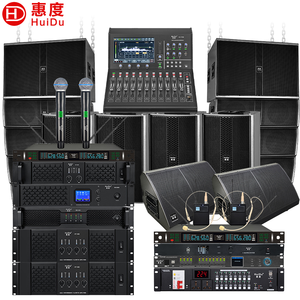 Système de sonorisation professionnel complet avec haut-parleurs à ligne, double néodyme, aluminium, étanche, amplificateur, mixeur pour scène de concert - Product Image 1