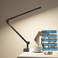 Lampe de bureau LED électrique moderne et simple, réglable, pour la protection des yeux, double source lumineuse, commande tactile, CRI 90 élevé, portable pour l'étude