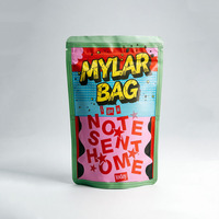 Op maat gemaakte kindveilige 1g 3,5g 7g Mylar fruit snoep snack verpakking staande pouch zak gestanste Mylar 3,5 zak met mijn logo