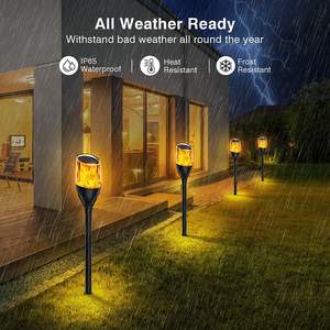 Đèn đuốc năng lượng mặt trời chống thấm nước cao hơn với ngọn lửa lung linh, đèn trang trí sân vườn năng lượng mặt trời, đèn LED tự động bật/tắt ngoài trời - Product Image 2