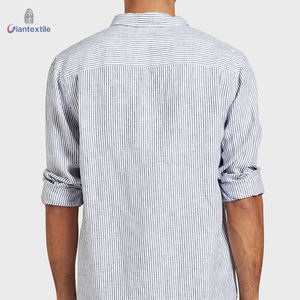 <span class=keywords><strong>Camicia</strong></span> da <span class=keywords><strong>uomo</strong></span> di alta qualità <span class=keywords><strong>camicia</strong></span> 100% di lino <span class=keywords><strong>blu</strong></span> <span class=keywords><strong>e</strong></span> bianco <span class=keywords><strong>a</strong></span> <span class=keywords><strong>righe</strong></span> lunghe <span class=keywords><strong>camicia</strong></span> classica per gli uomini - Product Image 2