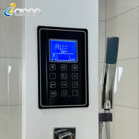 Cabine de douche à vapeur multifonctionnelle avec lumière LED couleur CICCO, plafond carré 90x90 cm, pour salle de bain