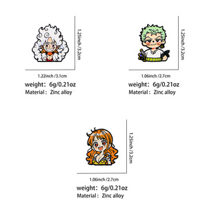 Broches en émail métalliques One Piece Anime Luffy Zoro Nami, directement de l'usine, pour la décoration de vêtements et de sacs à dos - Product Image 3