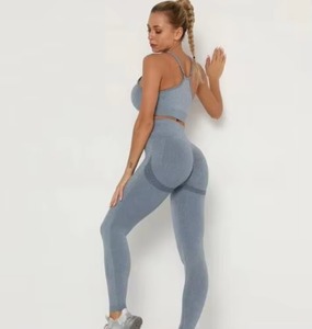 JAC22 Sm2551 Conjunto Deportivo Sexy sin Costuras con Tirantes, Nuevo, Absorbente de Sudor, Levanta Glúteos, <span class=keywords><strong>El</strong></span>ástico, para Fitness, <span class=keywords><strong>Yoga</strong></span> - Product Image 2