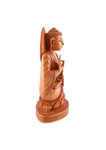 Handcrafted Wooden <b>Buddha</b> Sculpture Traditional Spiritual Home Decor Indoor Tabletop <b>Ornament</b> for Living Room Meditation Space - Product Image 5