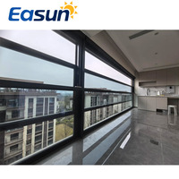 Fenêtres modernes en verre trempé automatique à détection de pluie en acier inoxydable levage électrique pliant Double verre trempé aluminium