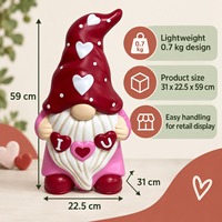 Maßgefertigte Beleuchtete Valentinstag-Gartenzwerg-Figur 'I Love U' Herz-Girlande Spritzgegossenes PP Hochzeitsdekoration Direktexport Großhändler