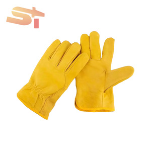 ถุงมือช่างไฟฟ้าอุตสาหกรรม Sike Sk2401xd หนังแกะ ป้องกันแรงงาน ถุงมือเชื่อมแบบสั้น ทนความร้อน ทนการสึกหรอ - Product Image 1