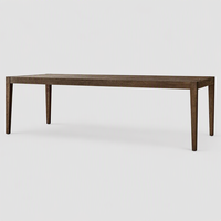 Ensemble de salle à manger contemporain de luxe en bois pliable avec table rectangulaire extensible et 7 fauteuils en cuir – Mobilier de maison