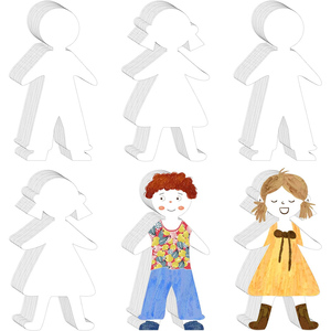 120 Pcs Blank <strong>Paper</strong> Cutouts <strong>Paper</strong> <strong>Doll</strong> Kids Shaped <strong>Papers</strong> Multicultural Construction People Cutouts for Kids DIY Craft Art - Product Image 1