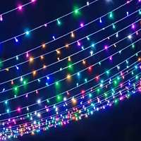 Rideau LED IP67 en PVC caoutchouc, blanc chaud, idéal pour la décoration d'ambiance de restaurants, centres commerciaux, salons et fêtes de Noël