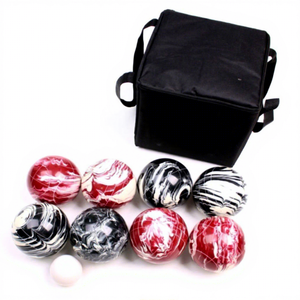 Ensemble de boules de pétanque en résine de 72 mm, 8 pièces, couleurs mélangées, jeu en plein air, 720 g, sac en nylon - Product Image 1