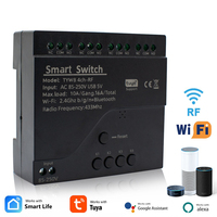Module relais RF 4 canaux Tuya WiFi intelligent 433 MHz avec design à clapet et matériau PC pour contrôle d'accès hôtelier et domestique