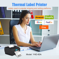 Impresora de Etiquetas de Envío Inteligente YHD-80A en Stock, Impresora Térmica de Códigos de Barras y Recibos de 80 mm para Negocios en Línea