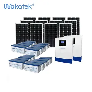 Wakatek sistema solar de 5000va, conjunto completo de painéis solares com sistema de energia solar doméstico