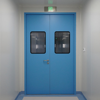 Porte battante hermétique en acier pour salle blanche, hygiénique et facile à désinfecter, pour atelier GMP, panneau sandwich