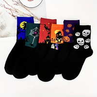 Chaussettes décontractées unisexe pour Halloween, motif citrouille, crâne, chauve-souris, toile d'araignée, antidérapantes, absorbant la transpiration, pour fête d'Halloween