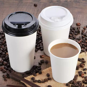 แก้วกาแฟแบบใช้แล้วทิ้งพร้อมฝาปิดสำหรับเครื่องดื่มเย็น/ร้อนและเตกีล่า ผลิตจากกระดาษสีขาวคุณภาพพรีเมียม พิมพ์ลายได้ตามต้องการ รีไซเคิลได้ เกรดสำหรับอาหาร - Product Image 1