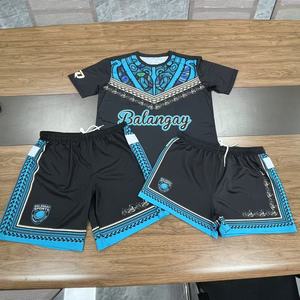 Kaos dan Celana Pendek Custom Motif Maori dengan Cetak Sublimasi, Kaos Latihan Lengan Pendek Custom Tag, Set Jersey dan Celana Pendek - Product Image 6