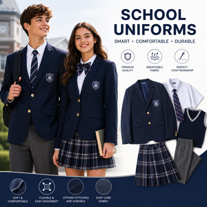 Custom School Uniforms <b>Blazer</b> Skirt Pants <b>Set</b> Student Uniform OEM ODM Private Label Manufacturer - Product Image 1