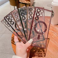 Coque de téléphone portable magnétique en TPU galvanisé, étui Transparent en TPU pour Samsung Galaxy S21 S22 S23 ultra
