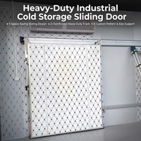 Porte coulissante manuelle isolée en PU de 150 mm pour chambre froide avec fil chauffant anti-givre et serrure de sécurité interne d'évacuation
