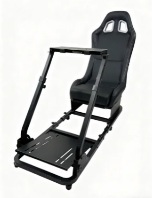 Racing Game Seats With Simulated Steering Wheel Mounts On The Ps5