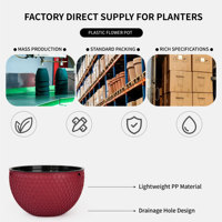 Pot suspendu double traditionnel auto-arrosant avec trous de drainage, 2,56 L, en PP durable, pour usage intérieur/extérieur (lot)