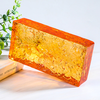 Briques de verre solides de couleur personnalisée avec texture de cristal de glace 200x100x50mm pour la décoration murale intérieure des salles de bain et des restaurants