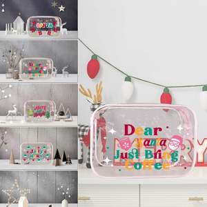 Custom Logo Christmas Gifts Cosmetic <b>Bag</b> Clear PVC ODM OEM <b>Makeup</b> Organizer Gifts <b>Bag</b> <b>Transparent</b> PVC Cosmetics Package <b>Bag</b> - Product Image 2