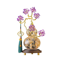Nouvel Ornement en Améthyste de Style Chinois, Arbre de Fortune Doré, Décoration de Table de Luxe pour Salon, Entrée, Cadeau de Pendaison de Crémaillère