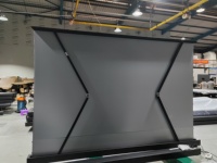 Nouvel écran de projection électrique 2025 en PVC gris et noir, télécommandé, pour sol, 120 pouces, 16:9, pour home cinéma
