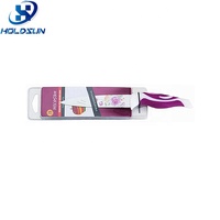 Yangjiang Food Safe Revêtement de fleurs attrayant Couteau utilitaire en acier inoxydable de cuisine antiadhésif de 5 pouces avec poignée en plastique antidérapante