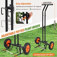 Chariot de chariot de plante robuste bras de préhension réglable ventouses Pot de jardin Mover Trolley Structure de plate-forme de chariot pour pots de plantes