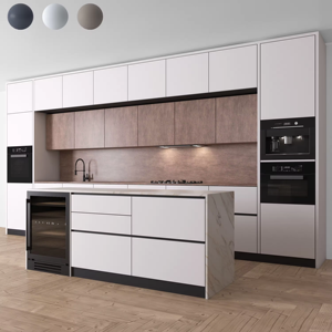 Muebles de Cocina Modernos de Alta Gama, Estilo Italiano, Laminado Blanco de Lujo, en Paquete Plano - Product Image 6