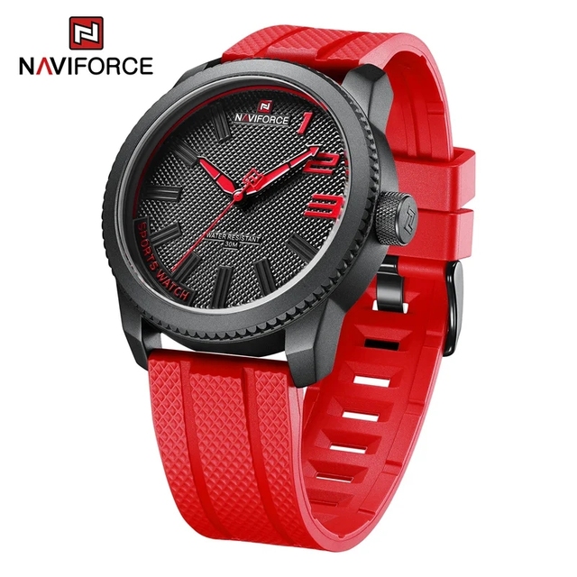 NAVIFORCE 9202T  Brand Quartz Watch Men Silicone Strap  Watches 30ATM Waterproof Wristwatch Relogio Masculino