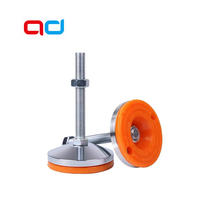Pied de support réglable robuste en acier et laiton, antidérapant et amortissant, avec vis d'ancrage fixe pour machine-outil