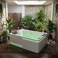 Bañeras y Jacuzzis Rectangulares de Lujo Kinglauren EU de 180x120cm con Luces Modernas y Jets de Masaje para Dos Personas