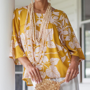 New custom-made beach floral loose round neck <b>top</b> high-quality soft rayon <b>Hawaiian</b> <b>top</b> - Product Image 4