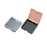 Boîte compacte en plastique pour maquillage professionnel personnalisé, avec couvercle transparent